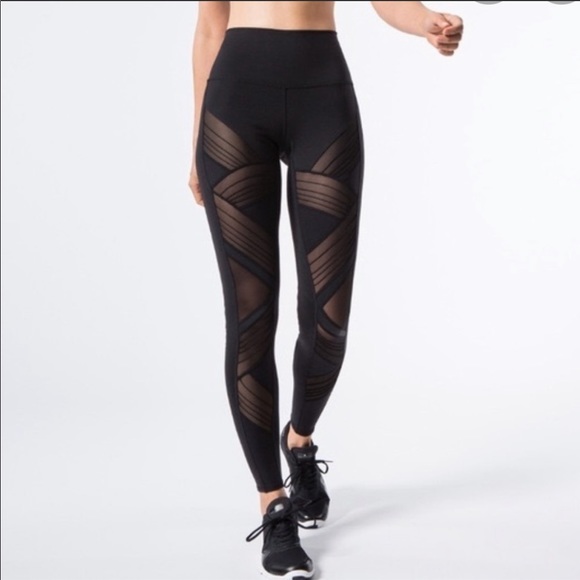ALO High-Waist Ultimate Legging Mesh Panel Black S - Picture 2 of 15